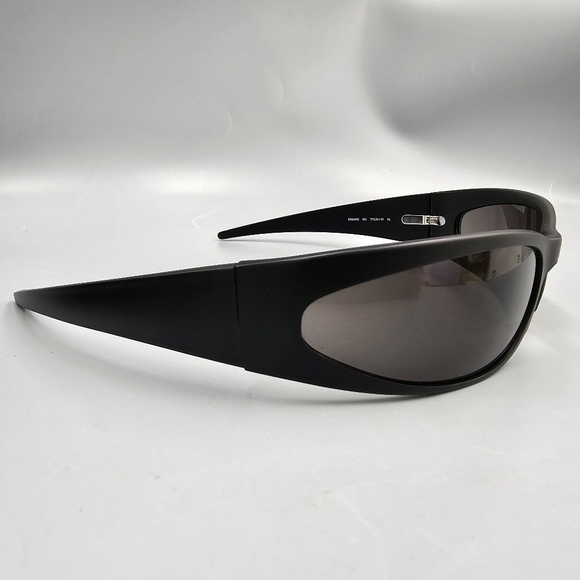 Balenciaga Geometric Aluminum Sunglasses BB0290S-001 Black Frame Grey Lenses - Picture 4 of 12